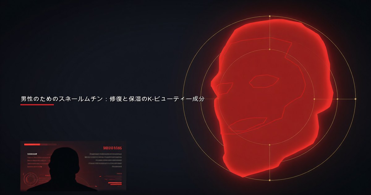 K-ビューティースキンケアルーティンの一環としてスネールムチンエッセンスを顔に塗る男性