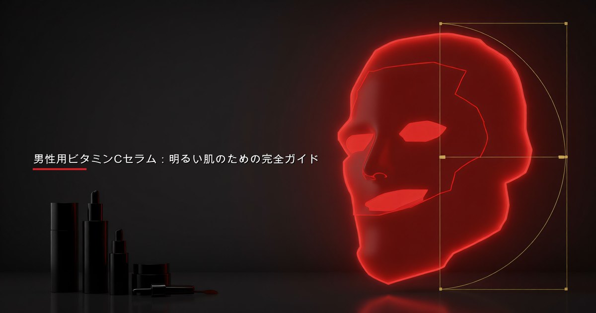 朝のスキンケアルーティンとしてビタミンCセラムを塗る男性