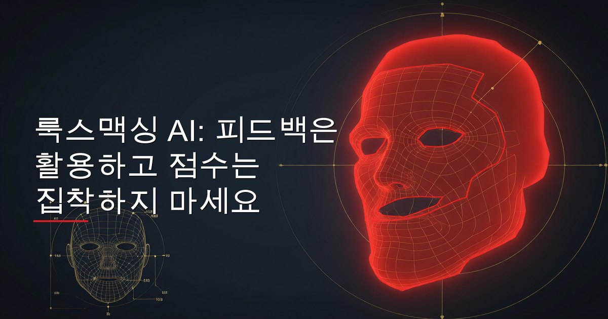 룩스맥싱 AI: 피드백은 활용하고 점수는 집착하지 마세요