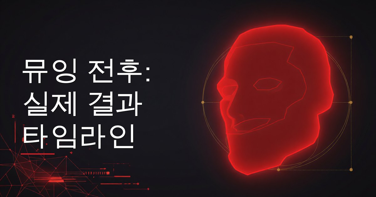 뮤잉 전후: 실제 결과 타임라인