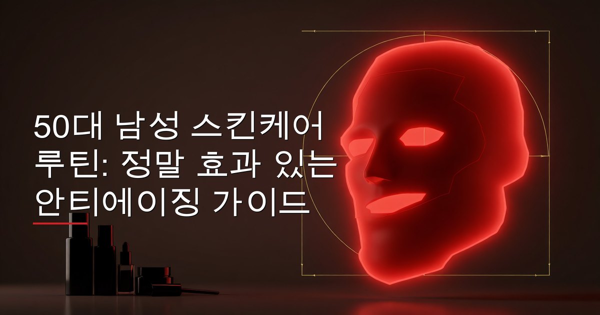 안티에이징 스킨케어 제품을 바르는 50대 성숙한 남성