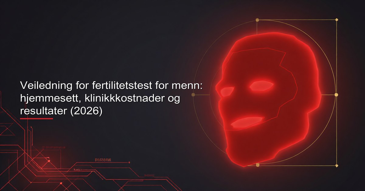 Fertilitetstestsett for menn og prøvebeholder for sædanalyse med sammenligningsskjema