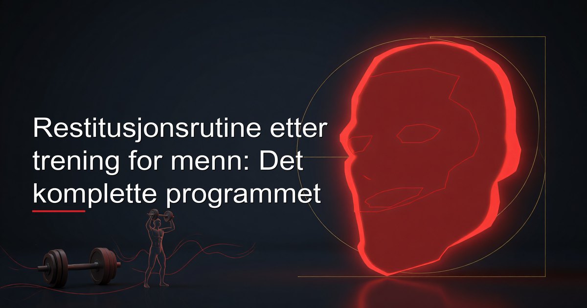 Restitusjonsrutine etter trening for menn: komplett program som viser ernæringstiming, søvnoptimalisering, aktiv restitusjon, kosttilskuddsstabel og restitusjonstidslinje