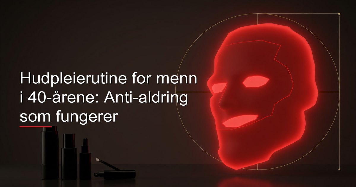 Moden mann som påfører anti-aldrende hudpleieprodukter ved baderomsspeilet