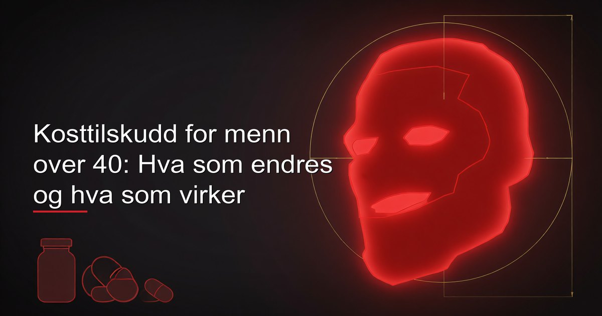 Kosttilskudd for menn over 40 — vitamin D, omega-3, magnesium og andre målrettede næringsstoffer arrangert på en ren overflate