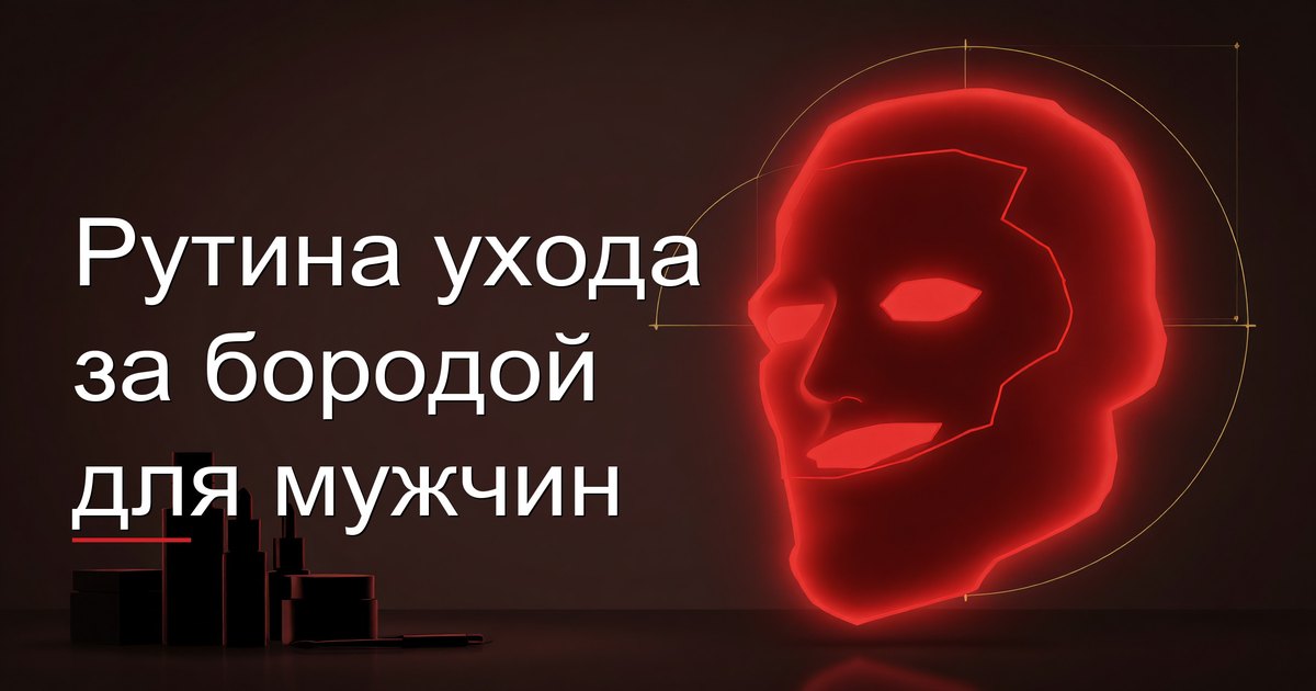 Мужчина следует ежедневной рутине ухода за бородой с маслом для бороды и щёткой из щетины кабана