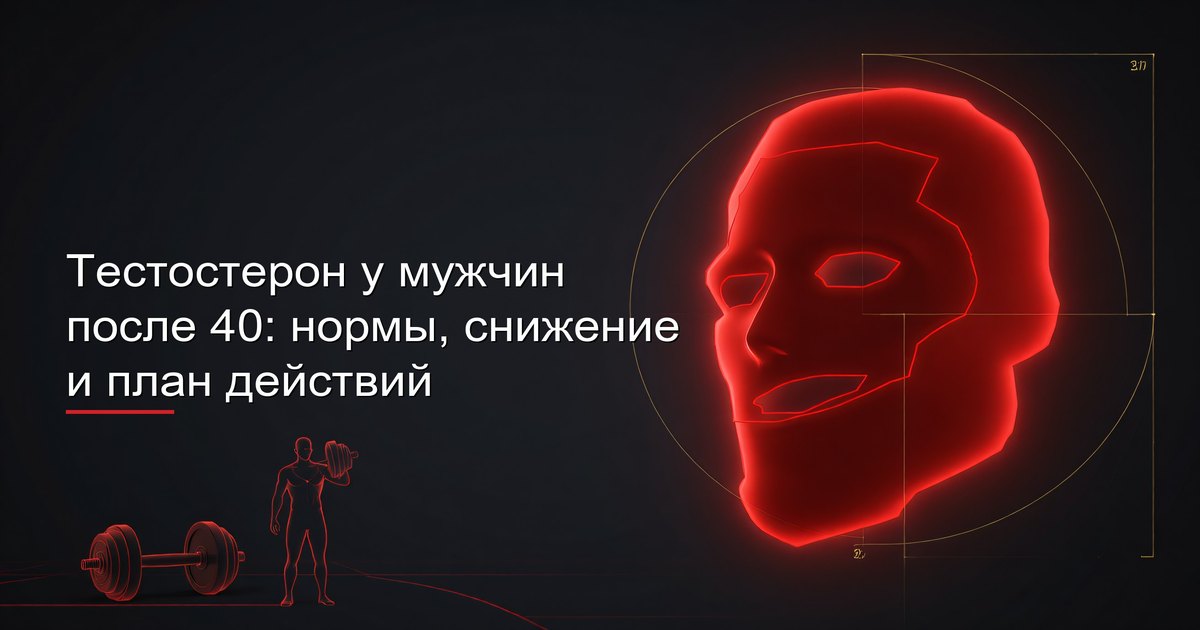Мужчина старше 40 лет изучает показатели здоровья: понимание уровня тестостерона помогает сохранять энергию, силу и жизненный тонус в зрелом возрасте