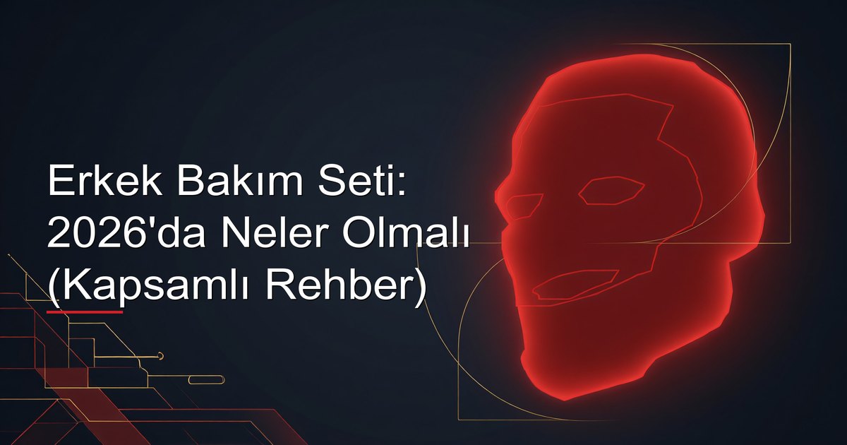 Erkek bakım seti temel ürünleri banyo tezgahında dizili