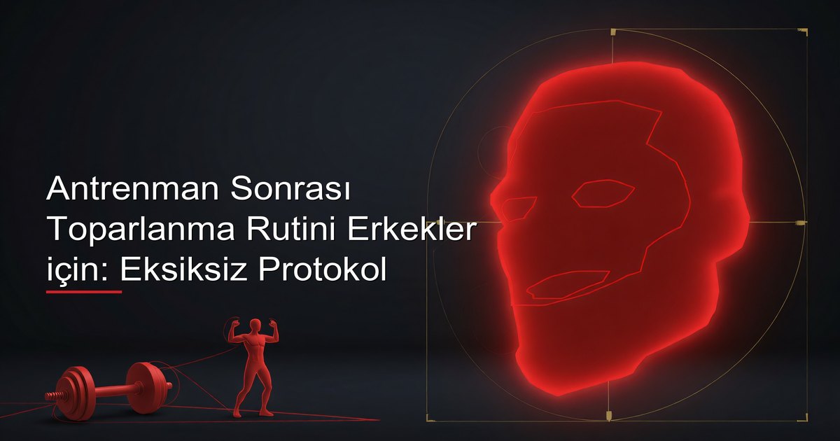 Erkekler için antrenman sonrası toparlanma rutini: beslenme zamanlaması, uyku optimizasyonu, aktif toparlanma, takviye stacki ve toparlanma zaman çizelgesini gösteren eksiksiz protokol