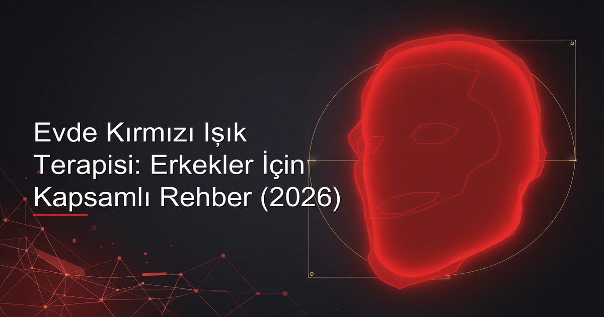 Erkek, cilt bakımı rutininin bir parçası olarak evde kırmızı ışık terapisi paneli kullanırken