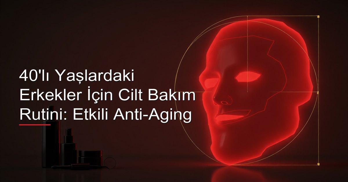 40'lı yaşlarındaki bir erkeğin banyo aynasında anti-aging cilt bakım ürünleri uygulaması