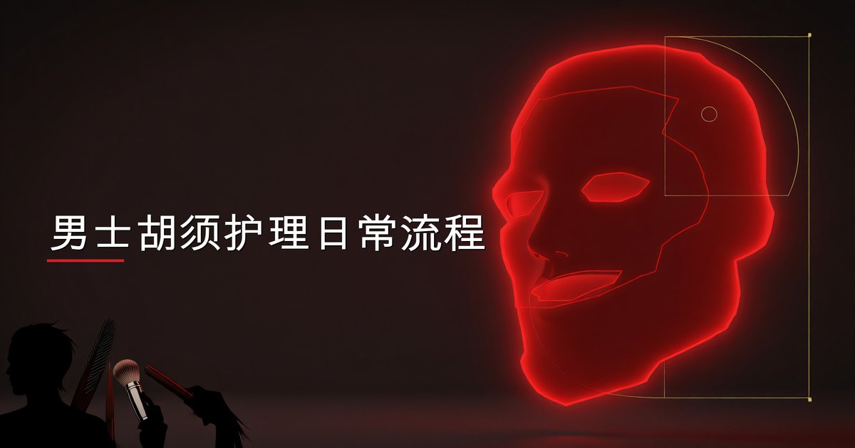 男子使用胡须油和野猪鬃刷进行每日胡须护理