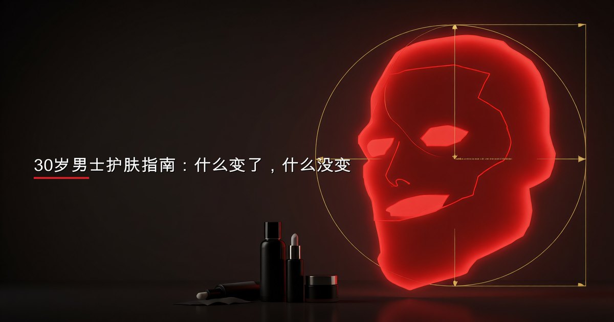 男子在浴室镜子前涂抹护肤品